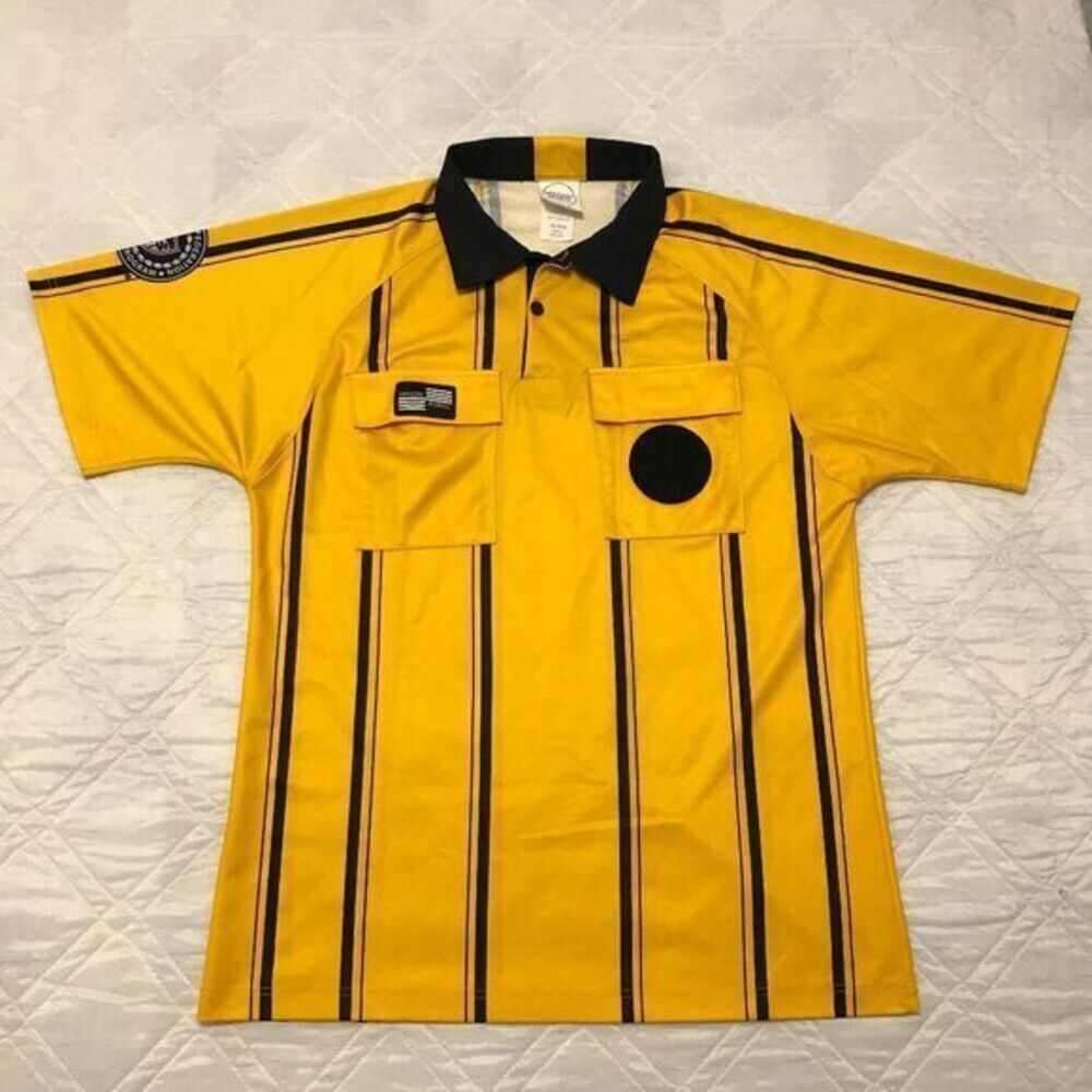 Official Sports NISOA Yellow Jersey Referee‎ Shirt Short Sleeve Size M